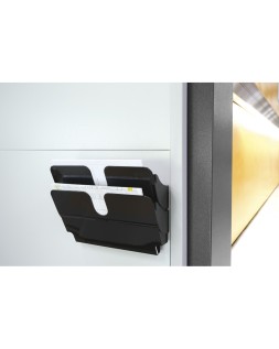 Expositor de mural durable flexiplus a4 horizontal doble magnetico negro