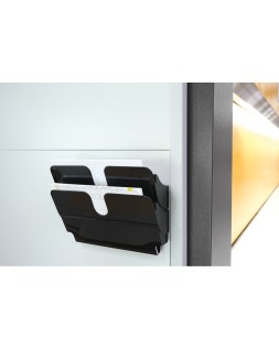 Expositor de mural durable flexiplus a4 horizontal doble magnetico negro