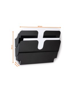 Expositor de mural durable flexiplus a4 horizontal doble magnetico negro