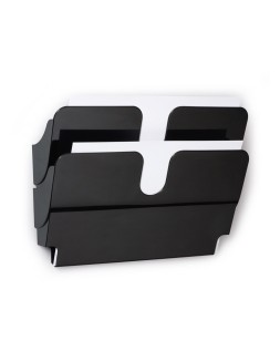 Expositor de mural durable flexiplus a4 horizontal doble magnetico negro