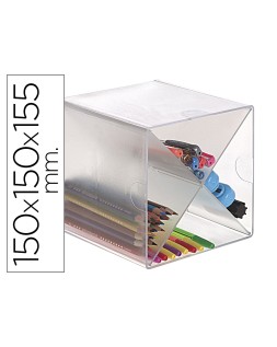 Archicubo archivo 2000 aspa organizador modular apilable plastico 150x150x150 mm incluye dos clips sujecion
