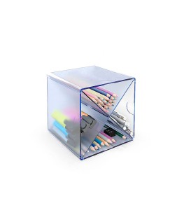 Archicubo archivo 2000 aspa organizador modular apilable plastico azul tpe 150x150x150 mm incluye 2 clips de sujecion