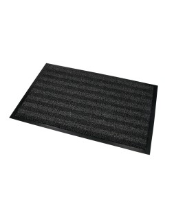 Alfombra para suelo q-connect premium para interiores antideslizante fibra polipropileno y fieltro gris 60x40 cm