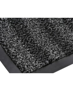 Alfombra para suelo q-connect premium para interiores antideslizante fibra polipropileno y fieltro gris 60x40 cm