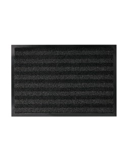 Alfombra para suelo q-connect premium para interiores antideslizante fibra polipropileno y fieltro gris 90x60 cm
