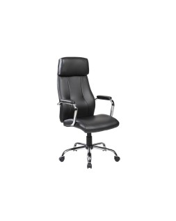 Silla rocada direccion simil piel con brazos metalicos sistema basculante 1180x530 mm