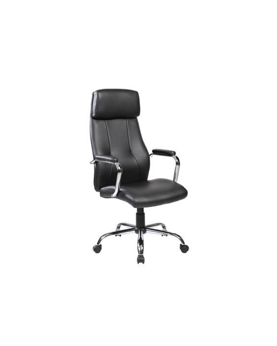Silla rocada direccion simil piel con brazos metalicos sistema basculante 1180x530 mm