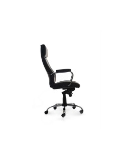 Silla rocada direccion simil piel con brazos metalicos sistema basculante 1180x530 mm
