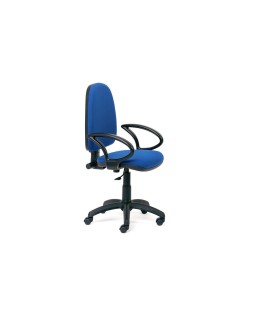 Silla rocada con brazos color azul diametro base 610 mm respaldo de 490 mm x 420 mm