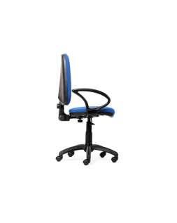Silla rocada con brazos color azul diametro base 610 mm respaldo de 490 mm x 420 mm
