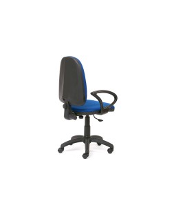 Silla rocada con brazos color azul diametro base 610 mm respaldo de 490 mm x 420 mm