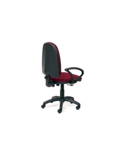 Silla rocada con brazos color burdeos diametro base 610 mm respaldo de 490 mm x 420 mm