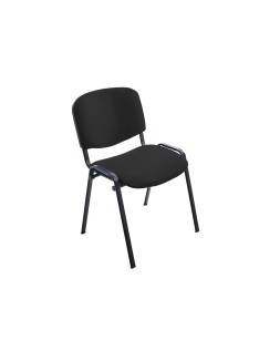Silla rocada confidente estructura metalica tapizada en tela ignifuga negra 57x81x48 cm