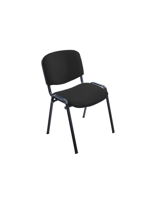 Silla rocada confidente estructura metalica tapizada en tela ignifuga negra 57x81x48 cm