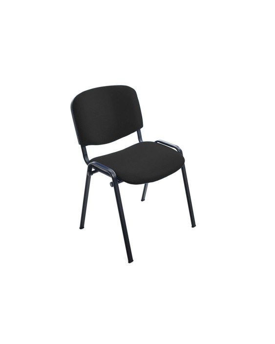 Silla rocada confidente estructura metalica tapizada en tela ignifuga negra 57x81x48 cm