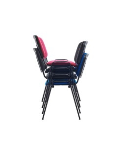 Silla rocada confidente estructura metalica tapizada en tela ignifuga negra 57x81x48 cm