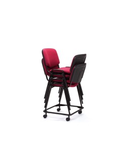 Silla rocada confidente estructura metalica tapizada en tela ignifuga negra 57x81x48 cm