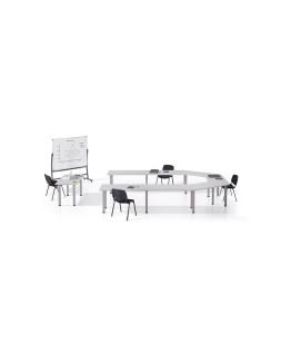 Silla rocada confidente estructura metalica tapizada en tela ignifuga negra 57x81x48 cm