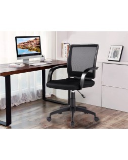 Silla giratoria q-connect respaldo medio regulable en altura 900+100x560x570 mm color negro