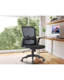 Silla giratoria q-connect base metal regulable en altura 910+75mm alto 610mm ancho 550mm profundidad negro