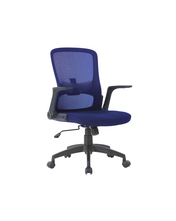 Silla giratoria q-connect base metal regulable en altura 910+75mm alto 610mm ancho 550mm profundidad azul