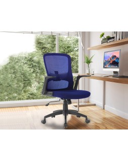 Silla giratoria q-connect base metal regulable en altura 910+75mm alto 610mm ancho 550mm profundidad azul