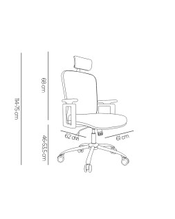 Silla de direccion q-connect ergonomica base metal respaldo alto con reposacabeza ajustable