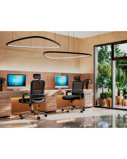 Silla de direccion q-connect ergonomica base metal respaldo alto con reposacabeza ajustable