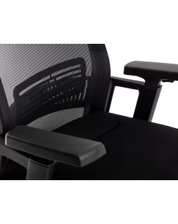 Silla de direccion q-connect ergonomica base metal respaldo alto con reposacabeza ajustable