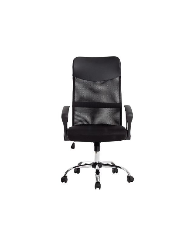 Silla de direccion q-connect base metal respaldo alto regulable en altura 1110+100mm alto piel y malla