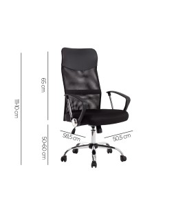 Silla de direccion q-connect base metal respaldo alto regulable en altura 1110+100mm alto piel y malla