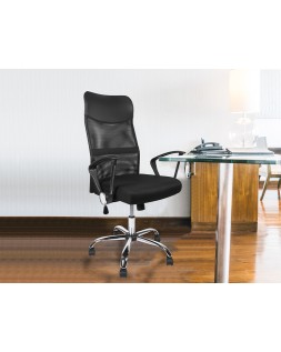 Silla de direccion q-connect base metal respaldo alto regulable en altura 1110+100mm alto piel y malla