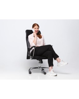 Silla de direccion q-connect base metal respaldo alto regulable en altura 1110+100mm alto piel y malla