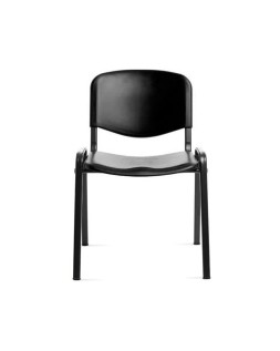 Silla rocada confidente estructura metalica respaldo y asiento en polimero color negro