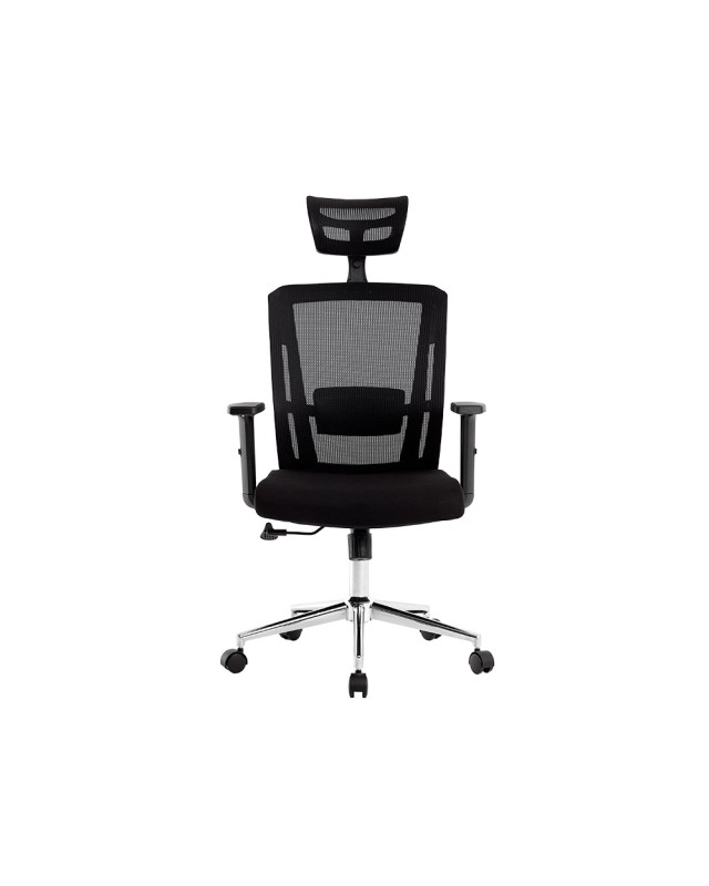 Silla giratoria q-connect ergonomica respaldo alto y reposacabeza ajustable en altura 1180+100x630x625 mm