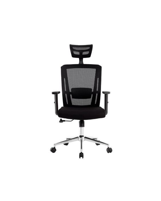 Silla giratoria q-connect ergonomica respaldo alto y reposacabeza ajustable en altura 1180+100x630x625 mm