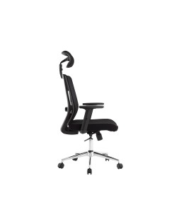 Silla giratoria q-connect ergonomica respaldo alto y reposacabeza ajustable en altura 1180+100x630x625 mm