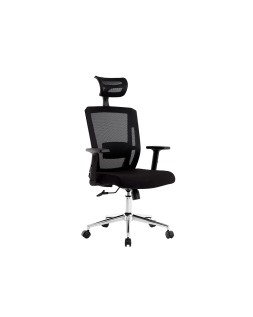 Silla giratoria q-connect ergonomica respaldo alto y reposacabeza ajustable en altura 1180+100x630x625 mm