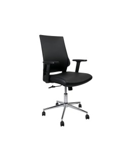 Silla giratoria q-connect respaldo medio de similpiel regulable en altura 980+100x630x625 mm color negro