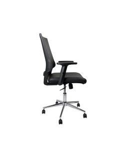 Silla giratoria q-connect respaldo medio de similpiel regulable en altura 980+100x630x625 mm color negro