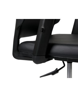 Silla giratoria q-connect respaldo medio de similpiel regulable en altura 980+100x630x625 mm color negro