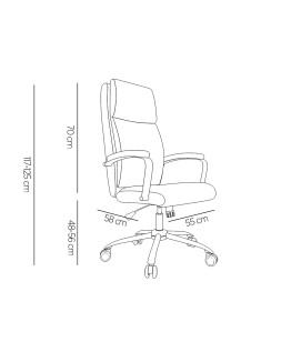 Silla direccion q-connect leo respaldo alto regulable en altura 1170 + 80 mm alto ancho 650 mm profundidad 700