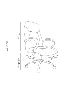 Silla q-connect direccion vero na simil piel base metalica alt max 1210 anc 650 prof 730 mm ruedas premium color negro