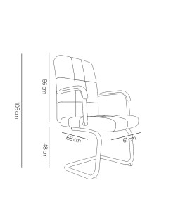 Silla q-connect escritorio pia ve simil piel base metalica alt max 1050 anc 610 prof 680 color blanco