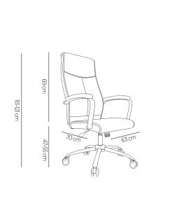 Silla q-connect direccion mode na simil piel base metalica alt max 1220 anc 510 prof 490 mm ruedas premium color gris