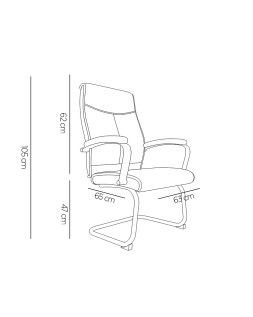 Silla q-connect escritorio mod ena simil piel base metalica alt max 1050 anc 630 prof 650 color negro