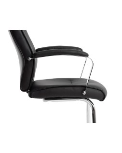 Silla q-connect escritorio mod ena simil piel base metalica alt max 1050 anc 630 prof 650 color negro