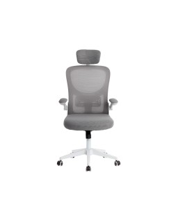 Silla q-connect ergonomica pal ermo malla base nylon alt max 1300 anc 610 prof 600 ruedas premium color blanco gris
