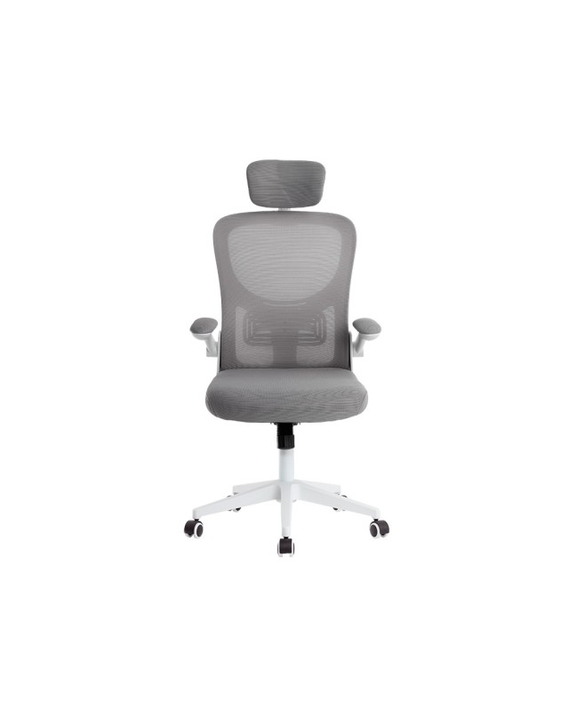 Silla q-connect ergonomica pal ermo malla base nylon alt max 1300 anc 610 prof 600 ruedas premium color blanco gris