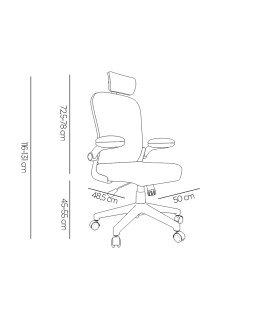 Silla q-connect ergonomica pal ermo malla base nylon alt max 1300 anc 610 prof 600 ruedas premium color blanco gris